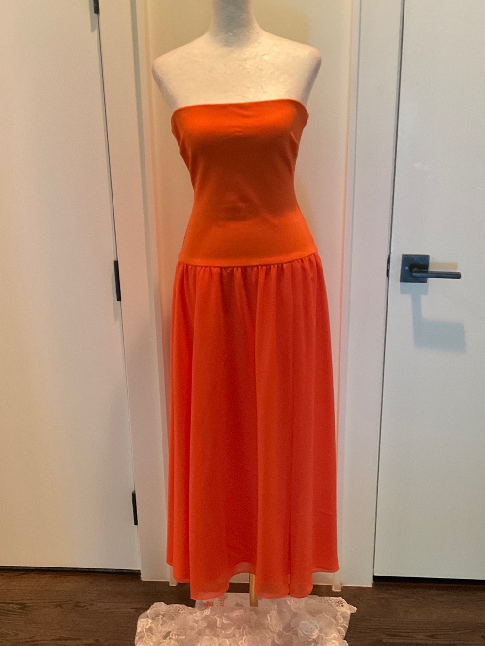 Cami NYC Strapless Orange Maxi Dress